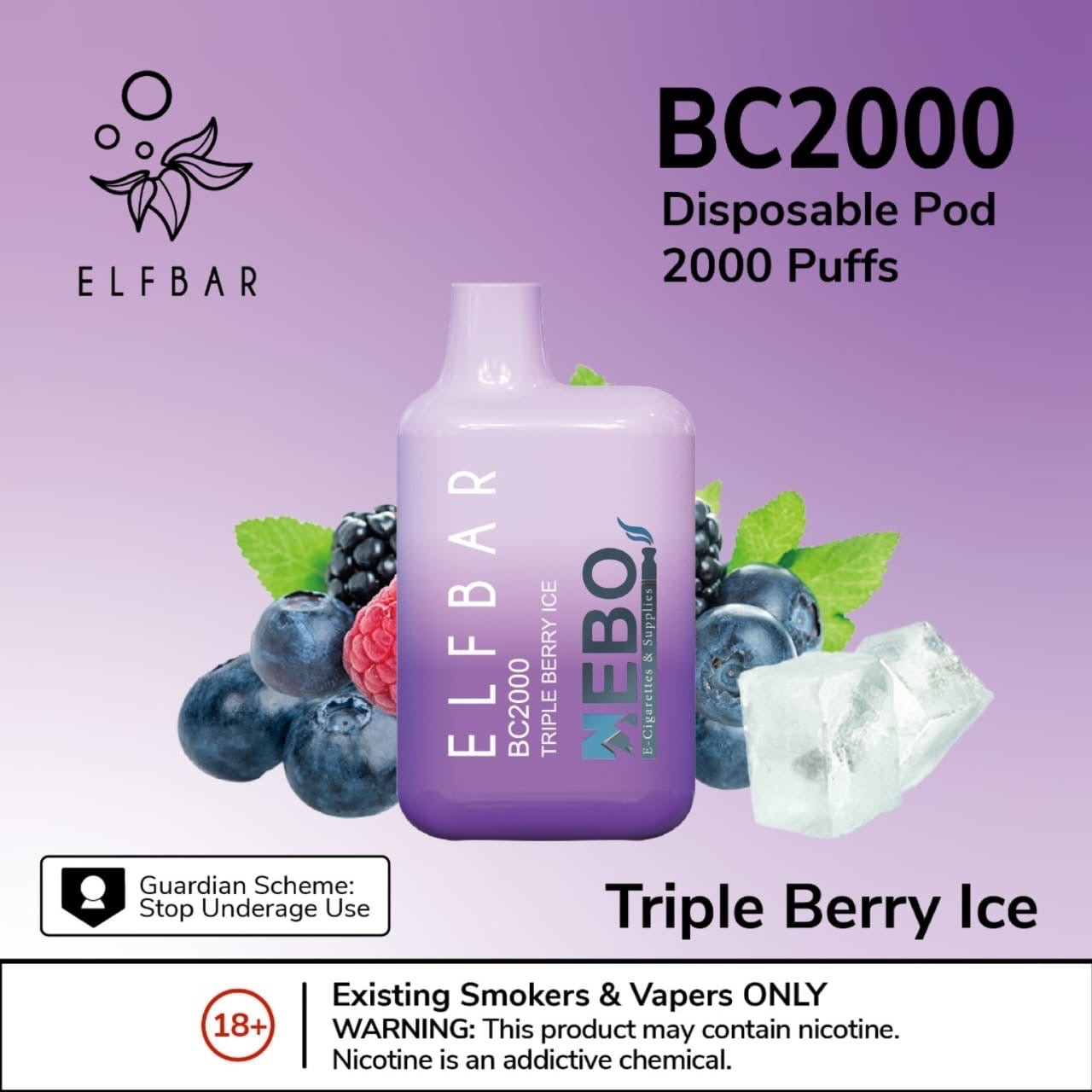 ELFBAR 2000 Puffs Triple Berry