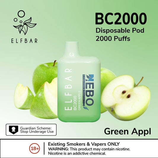 ELFBAR 2000 Puffs Green Apple