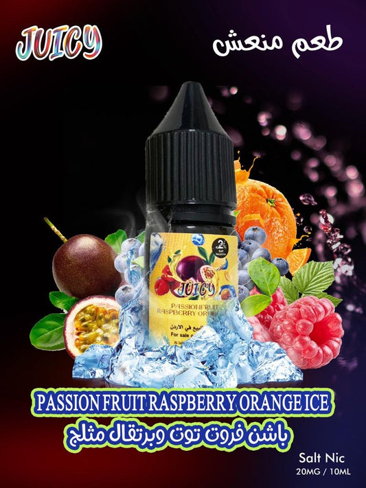 Juicy 10 Ml Salt Nic Passion Fruits Raspberry Orange