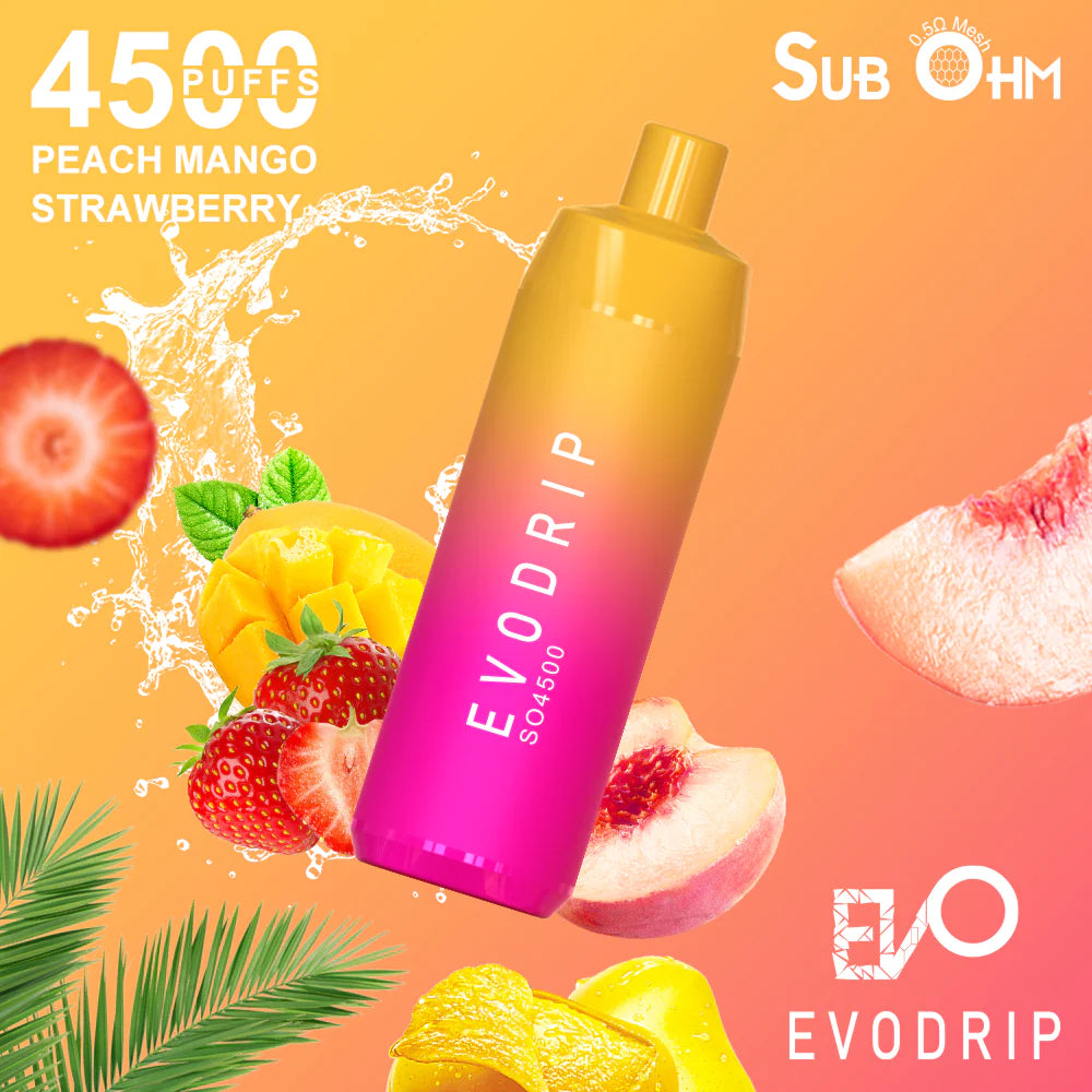 EvoDrip 4500 Puffs Peach Mango Strawberry