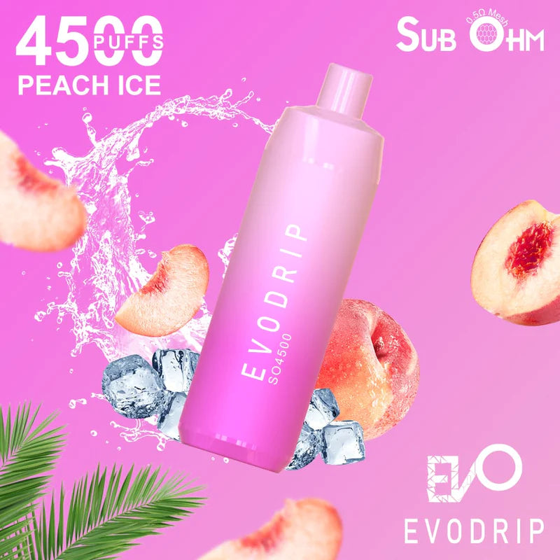 EvoDrip 4500 Puffs Peach Ice